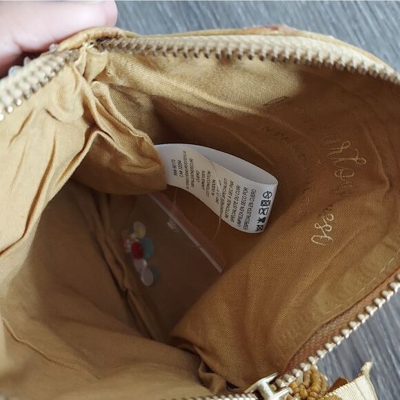 New Anna Harlow Russo x Anthropologie Embellished Leather Monogram Pouch "T" - Picture 7 of 8